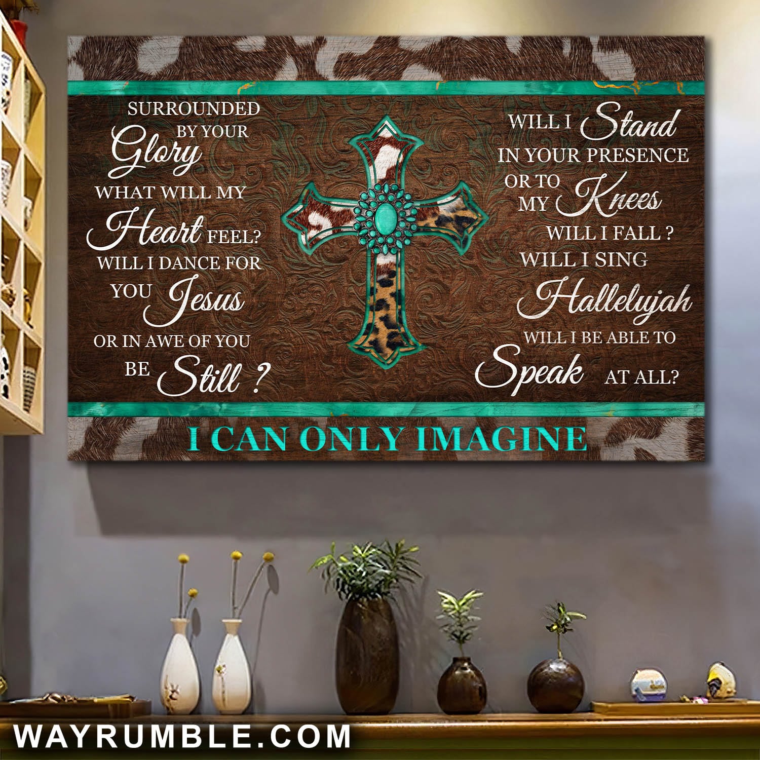 Leopard cross, I can only imagine - Jesus Landscape Canvas Prints, Wall Art