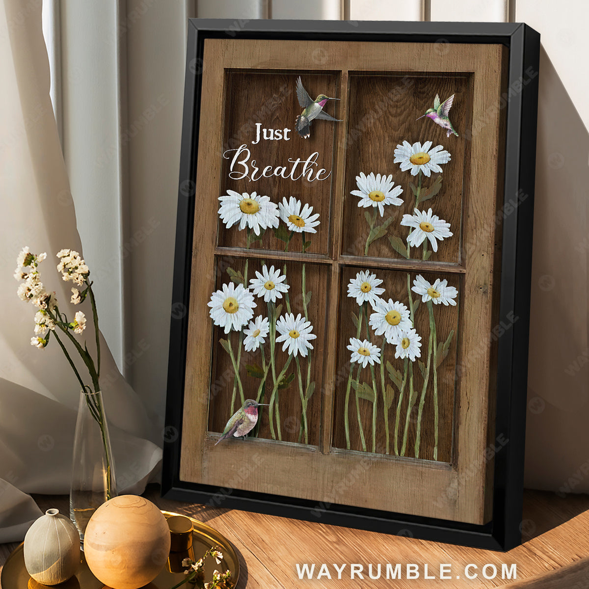 Baby daisy flower, Hummingbird drawing, Just breathe - Jesus Portrait Canvas Prints, Christian Wall Art