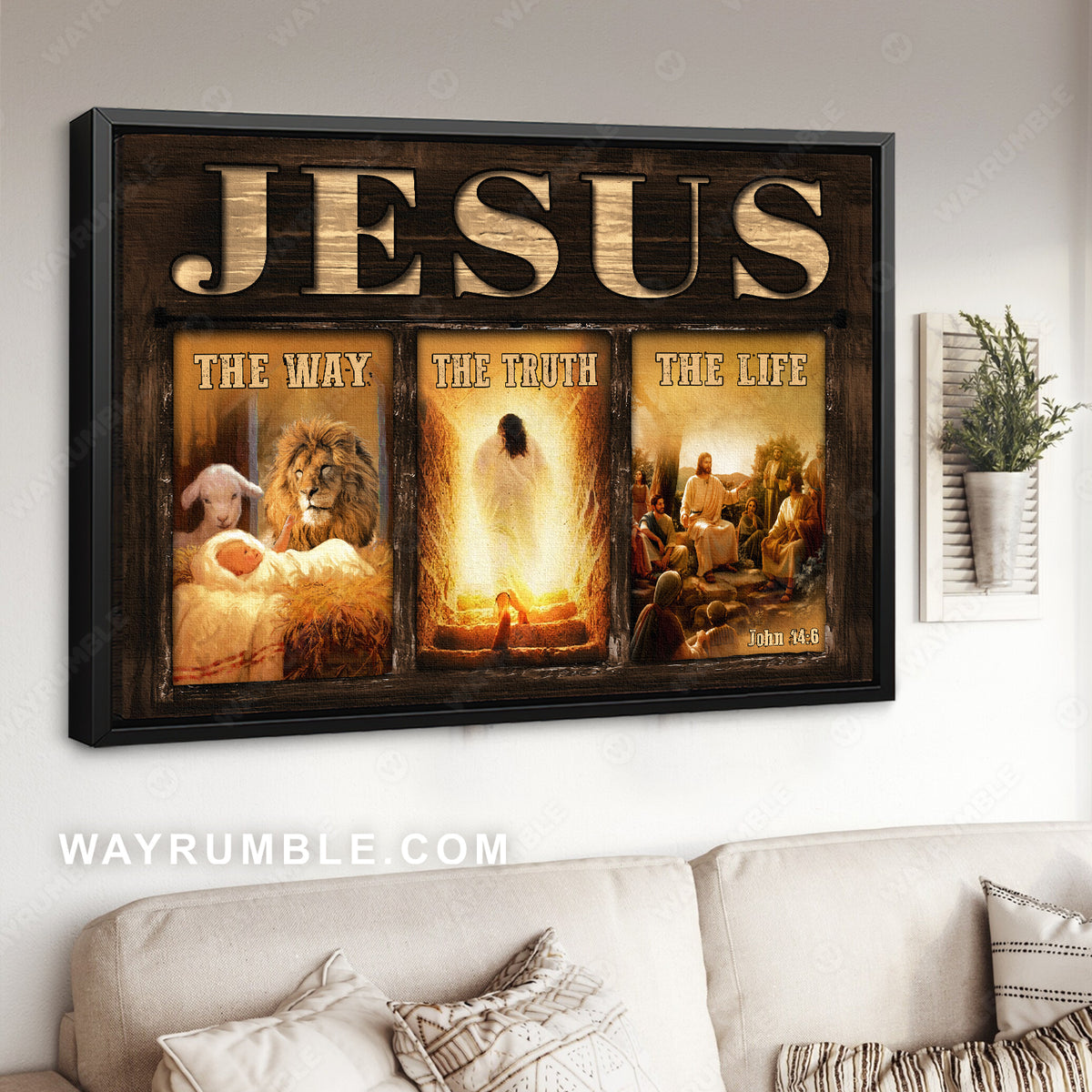 The life of Jesus, Animal of God, The way, The truth, The life - Jesus Landscape Canvas Prints, Christian Wall Art