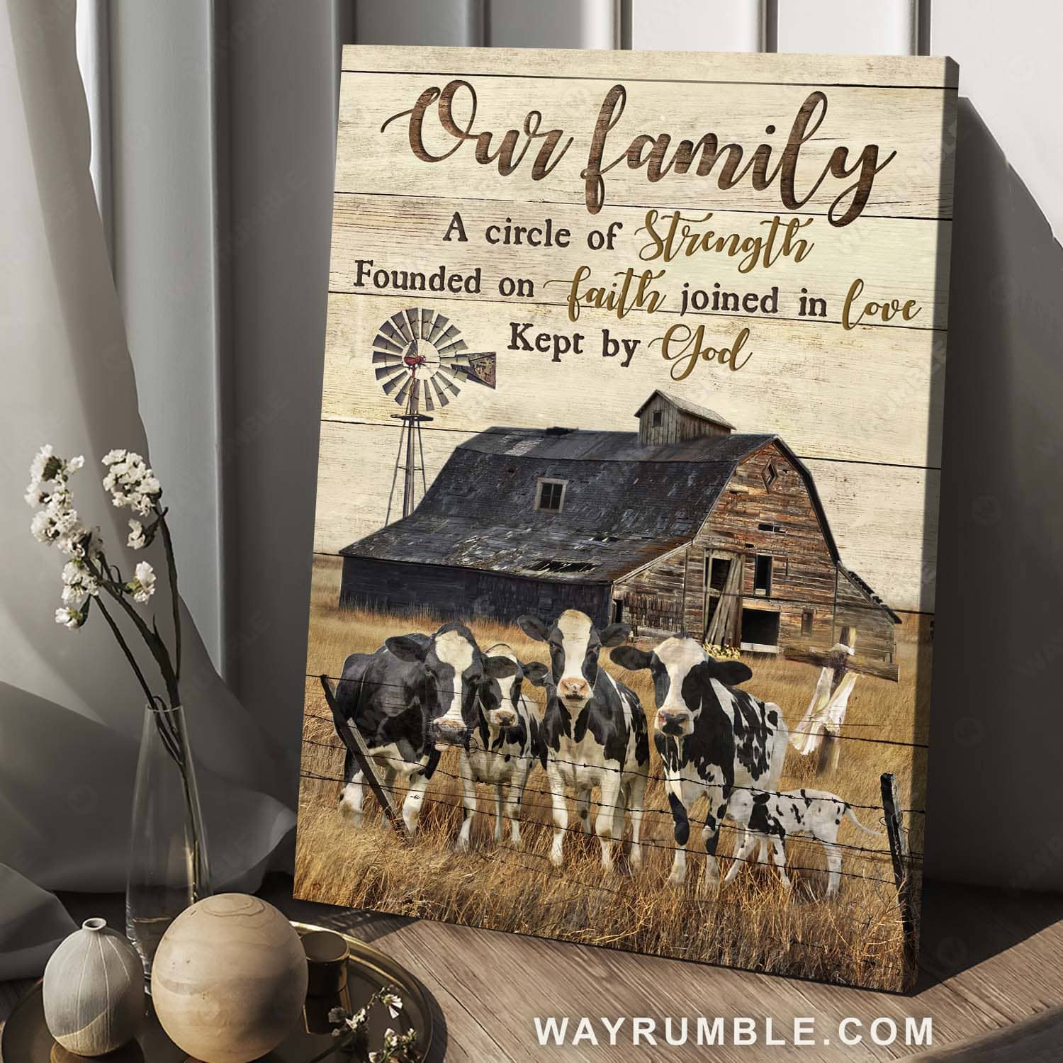 Dairy cow drawing, Farm animal, Rustic farmhouse, Our family kept by God - Jesus Portrait Canvas Prints, Home Decor Wall Art