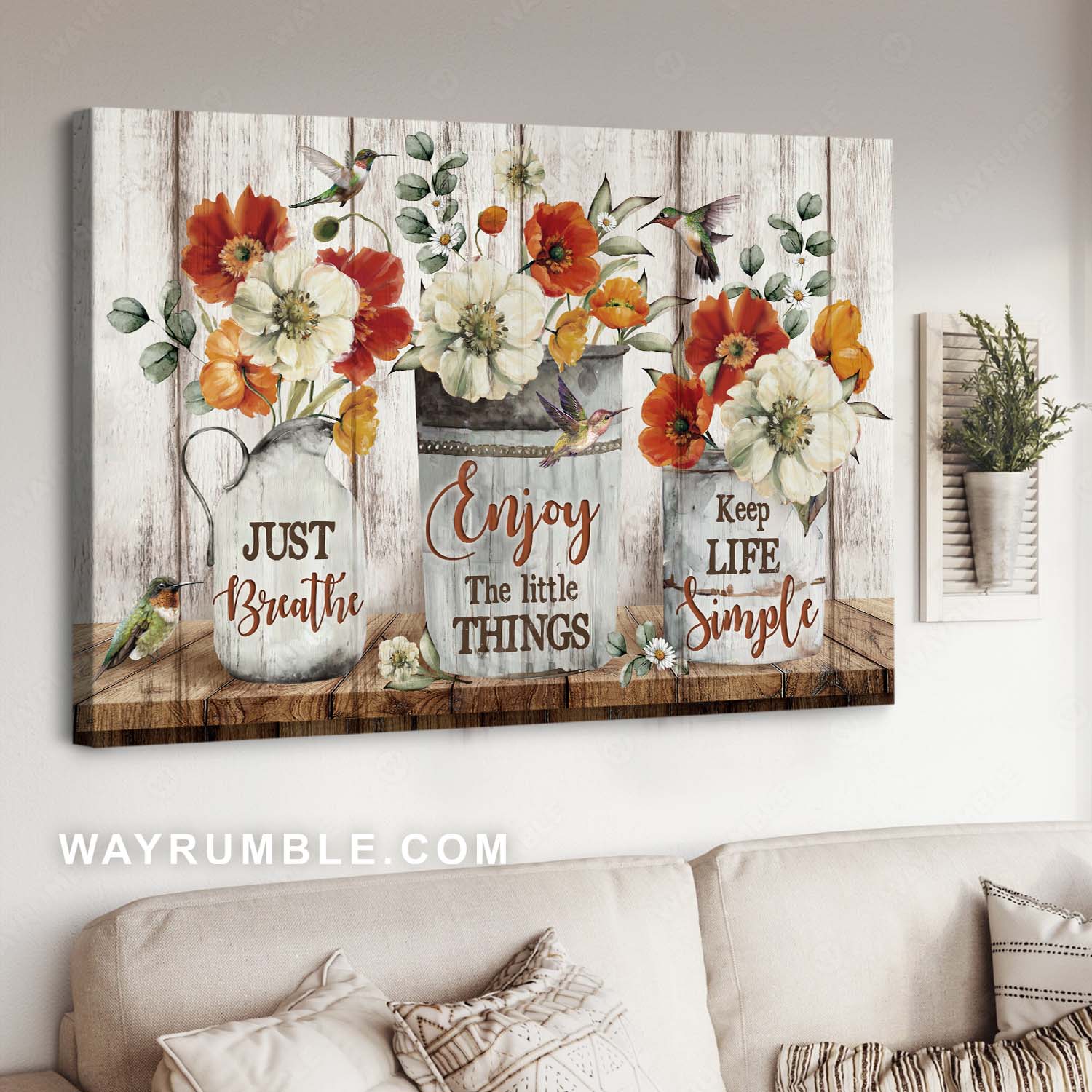 Hummingbird drawing, Colorful flower, Flower vase, Just breathe, Keep life simple - Jesus Landscape Canvas Prints, Home Decor Wall Art