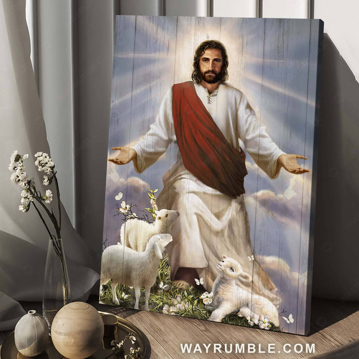 Beautiful heaven, Religious art, Jesus painting, Lamb of God - Jesus Portrait Canvas Prints, Christian Wall Art