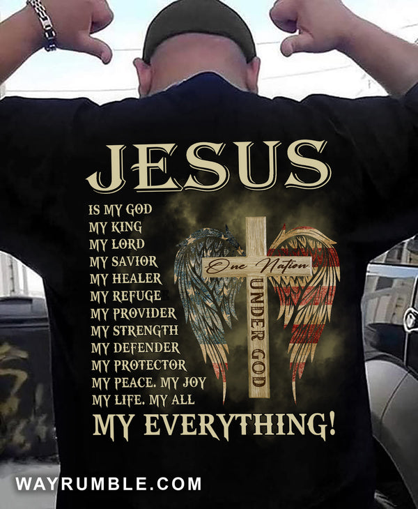 Cross, American Flag Baseball Jersey - Jesus Is My Everything Custom B