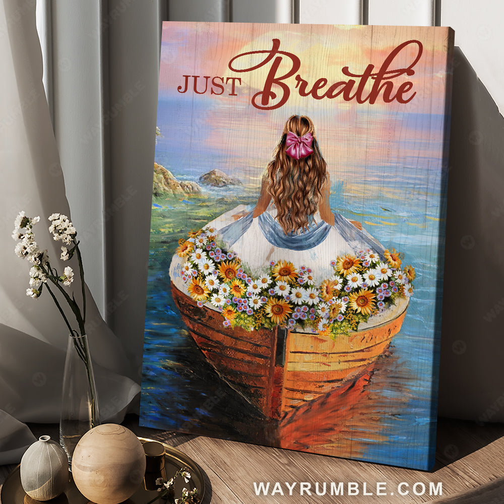 Amazing boat, Watercolor flower, Elegant girl, Beautiful sunset, Just breathe - Jesus Portrait Canvas Prints, Home Decor Wall Art