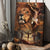 Crucifixion of Jesus, Lion of Judah, Three crosses on hill, Religious art- Jesus Portrait Canvas Prints, Christian Wall Art