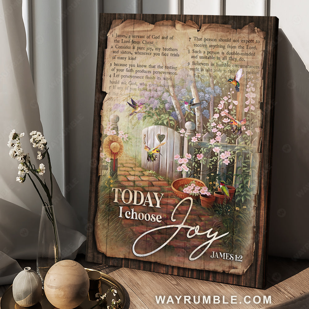 Garden painting, Watercolor hummingbird, Bible verses, Today I choose joy - Jesus Portrait Canvas Prints, Home Decor Wall Art