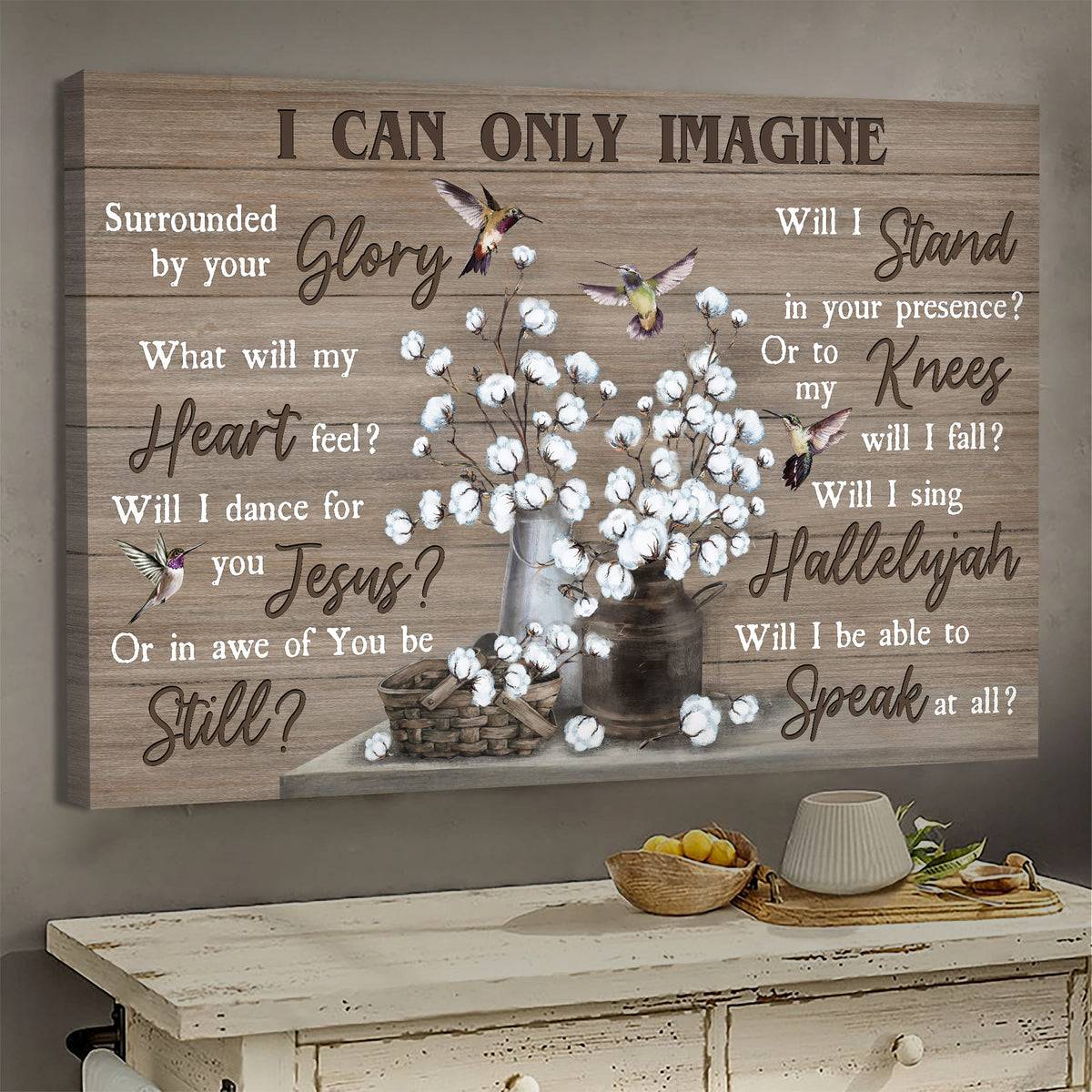 Cotton flower, Vintage flower, I can only imagine - Jesus Landscape Canvas Prints, Wall Art