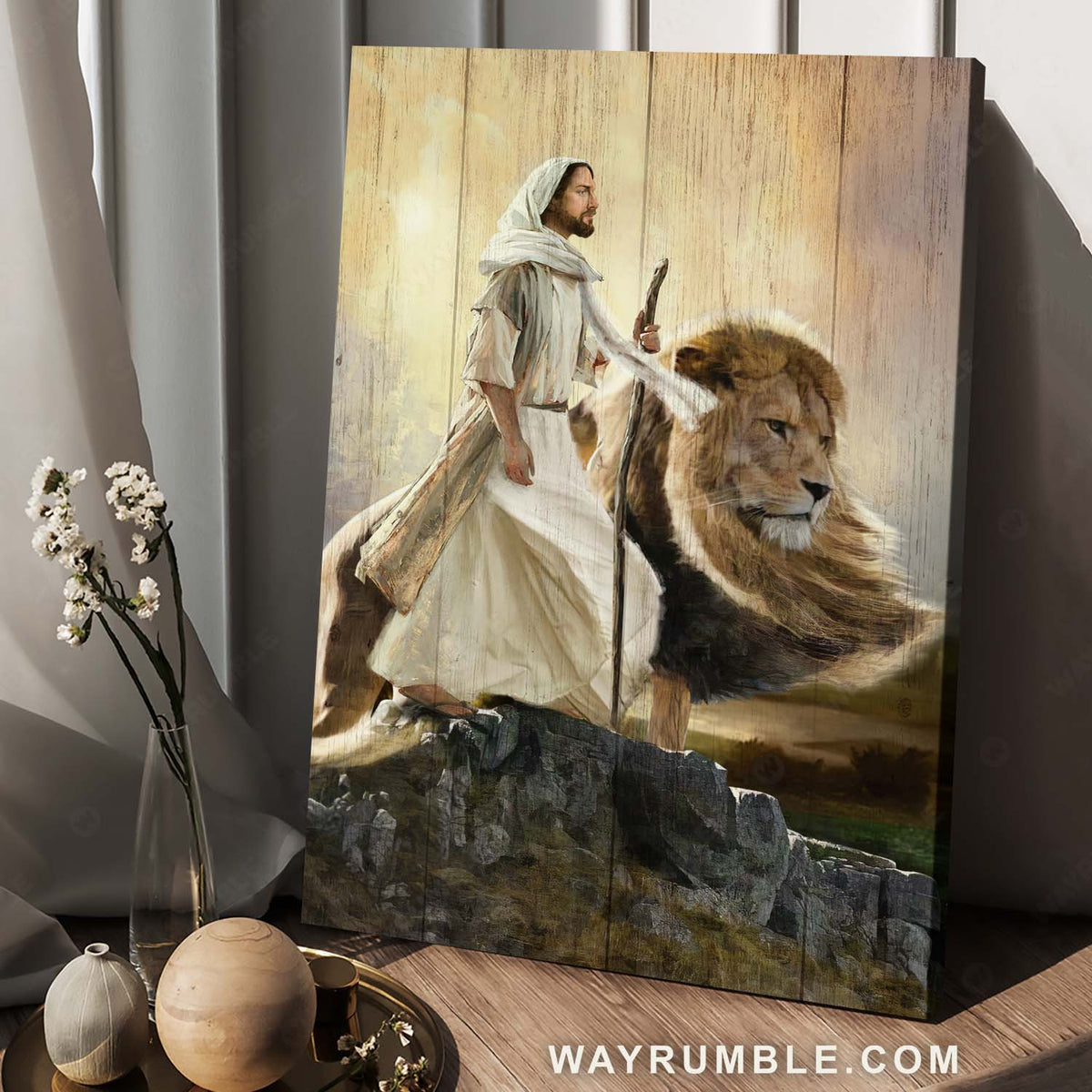 Amazing Lion of Judah, Jesus painting, Religious art, Walking with Jesus - Jesus Portrait Canvas Prints, Christian Wall Art
