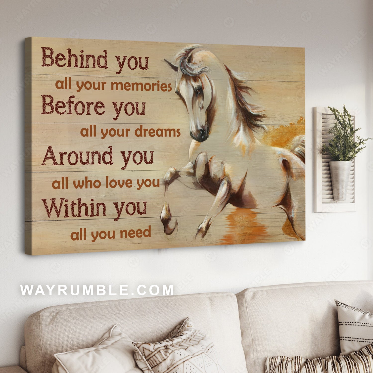 Horse painting, Wild animal, Encourage words, Around you all who you love - Jesus Landscape Canvas Prints, Christian Wall Art