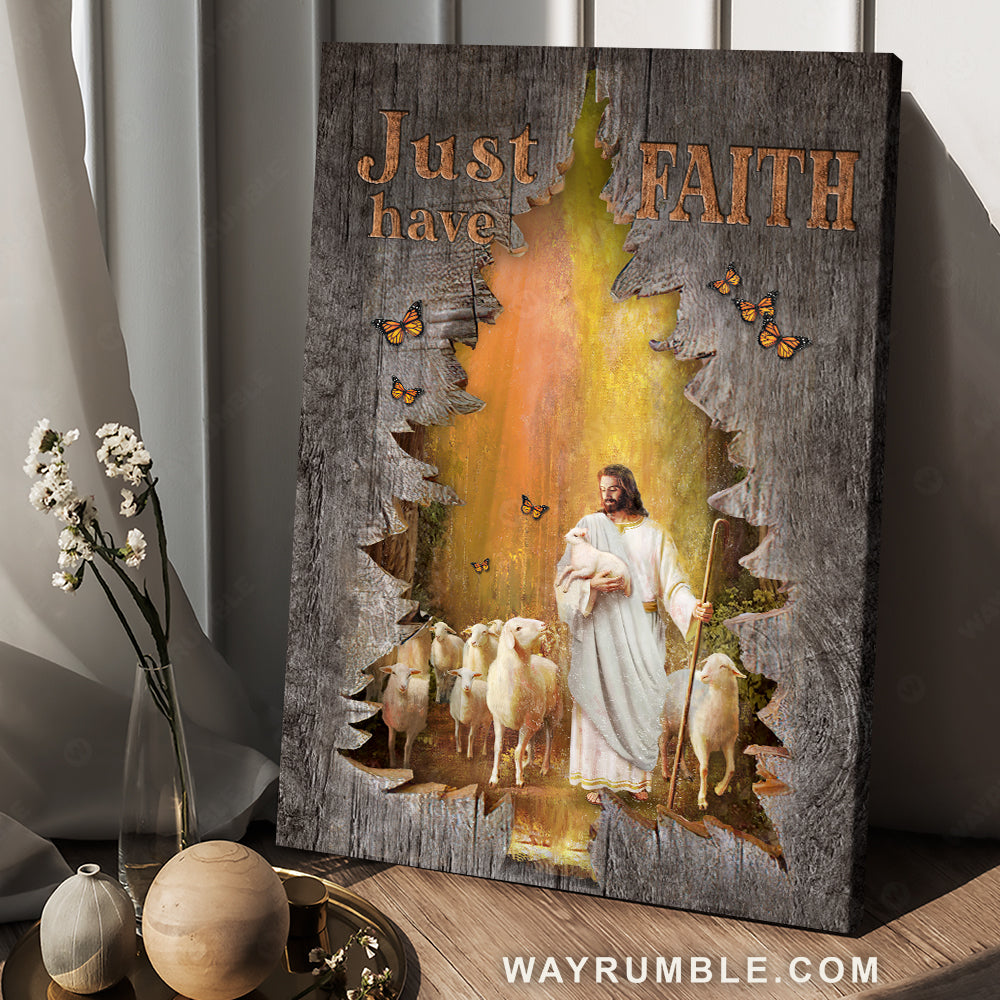 Magic forest, Jesus painting, Lamb of God, Just have faith - Jesus Portrait Canvas Prints, Christian Wall Art