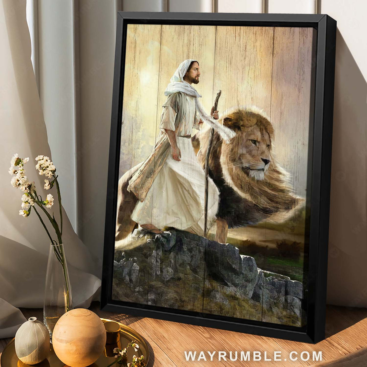 Amazing Lion of Judah, Jesus painting, Religious art, Walking with Jesus - Jesus Portrait Canvas Prints, Christian Wall Art