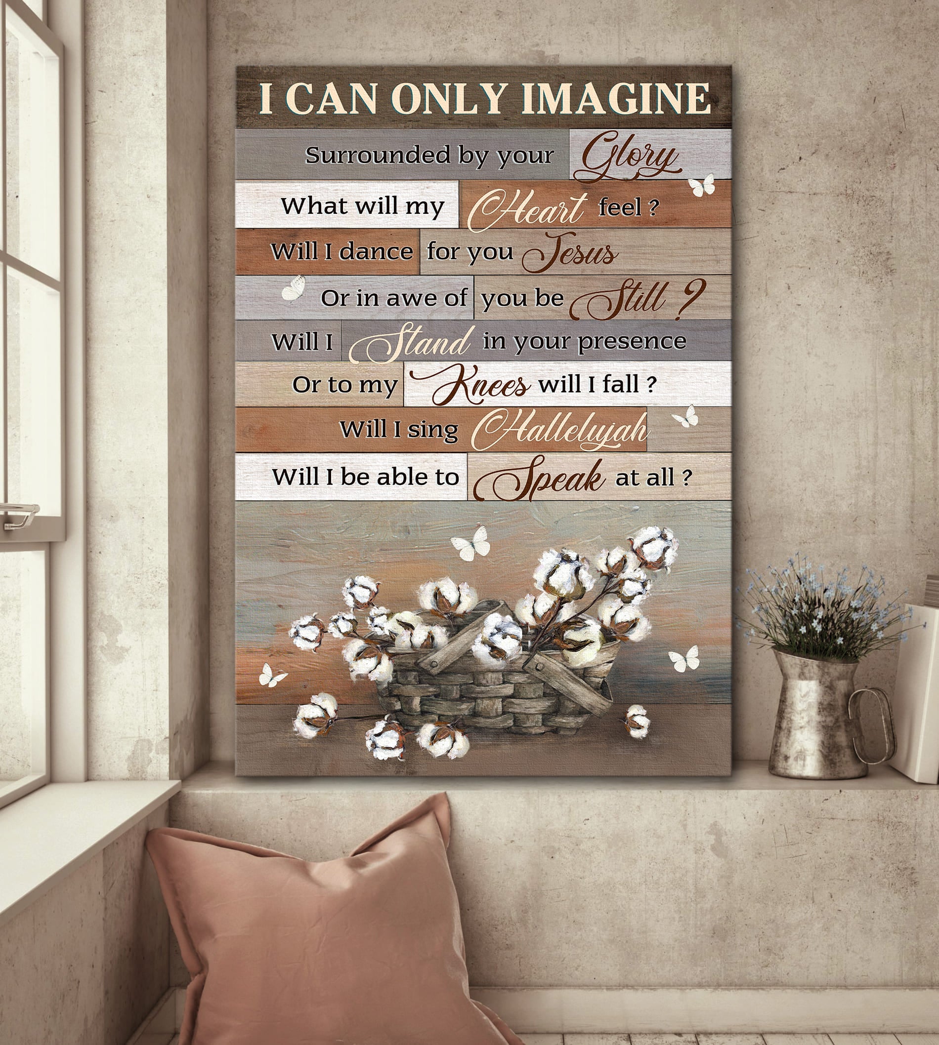 Cotton flower, Flower basket, I can only imagine - Jesus Portrait Canvas Prints, Wall Art