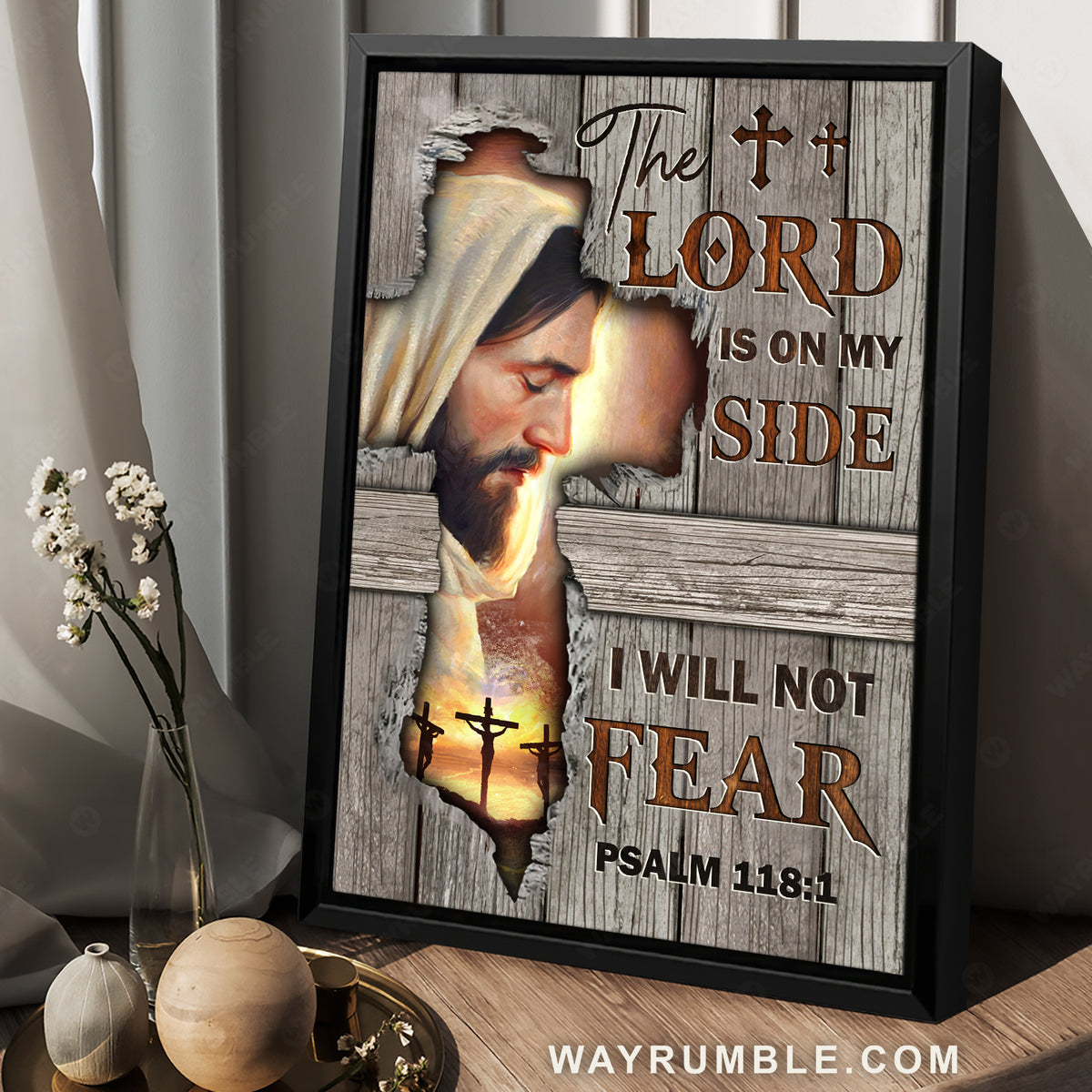 Jesus painting, Wooden door, Bible verse, Inpirational art, The Lord is on my side - Jesus Portrait Canvas Prints, Christian Wall Art