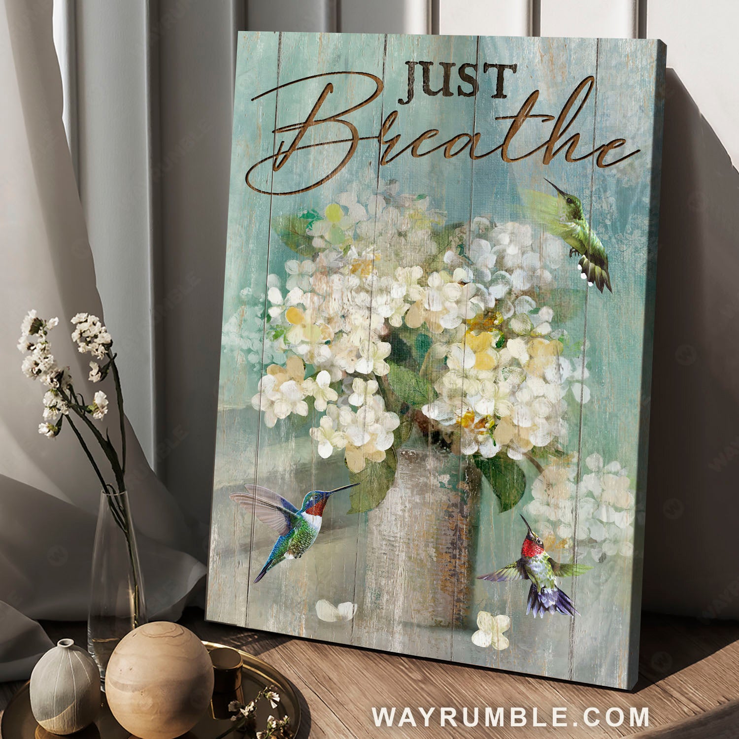 Abstract art, Watercolor hummingbird, White flower painting, Just breathe - Jesus Portrait Canvas Prints, Home Decor Wall Art