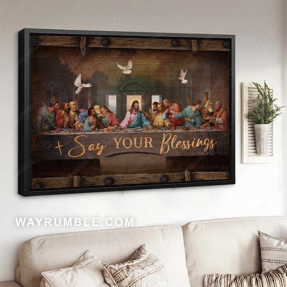 Holy spirit dove, Religious art, 12 disciples of jesus, Say your blessing - Jesus Landscape Canvas Prints, Christian Wall Art