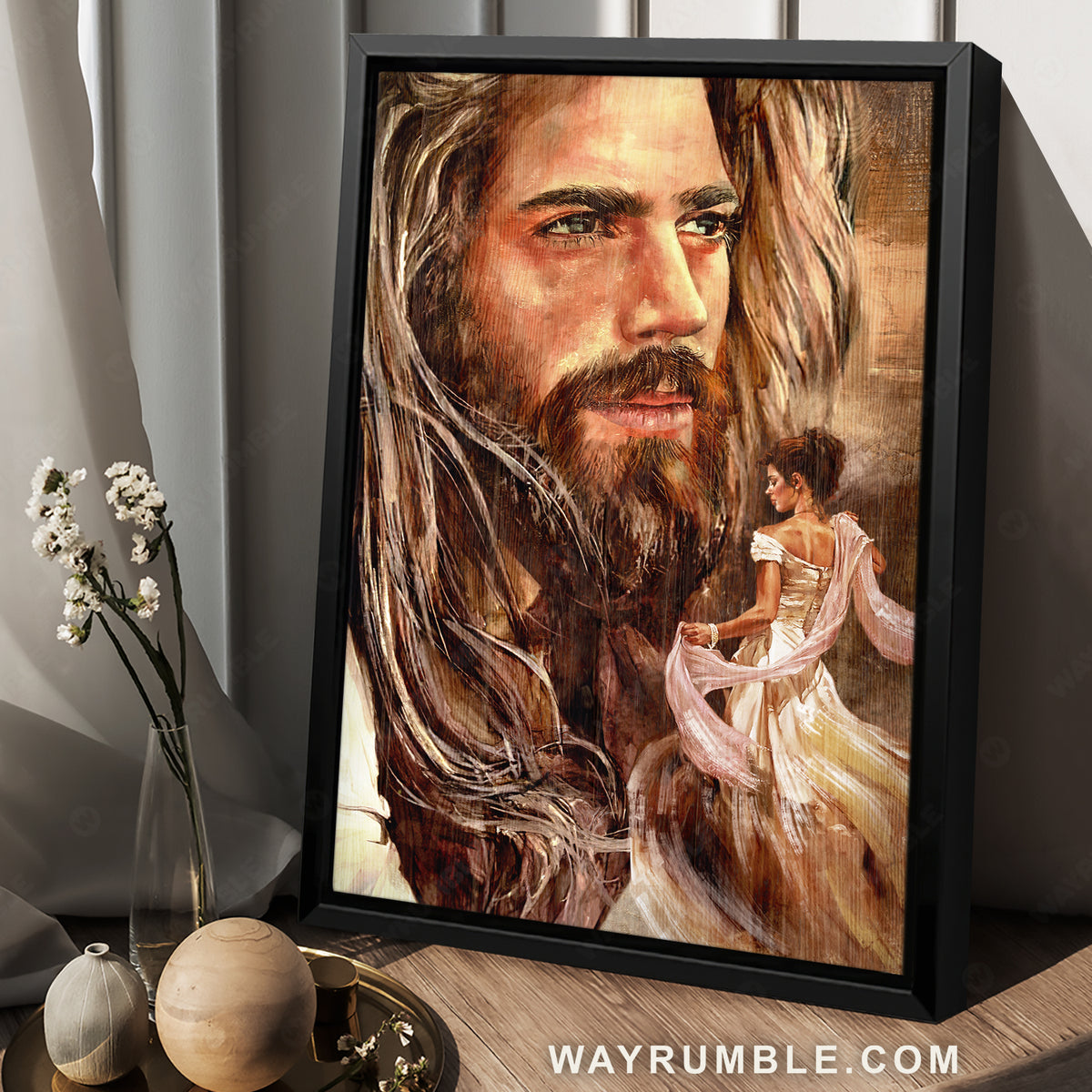 Beautiful lady, Wonderful Jesus painting, Religious art - Jesus Portrait Canvas Prints, Christian Wall Art