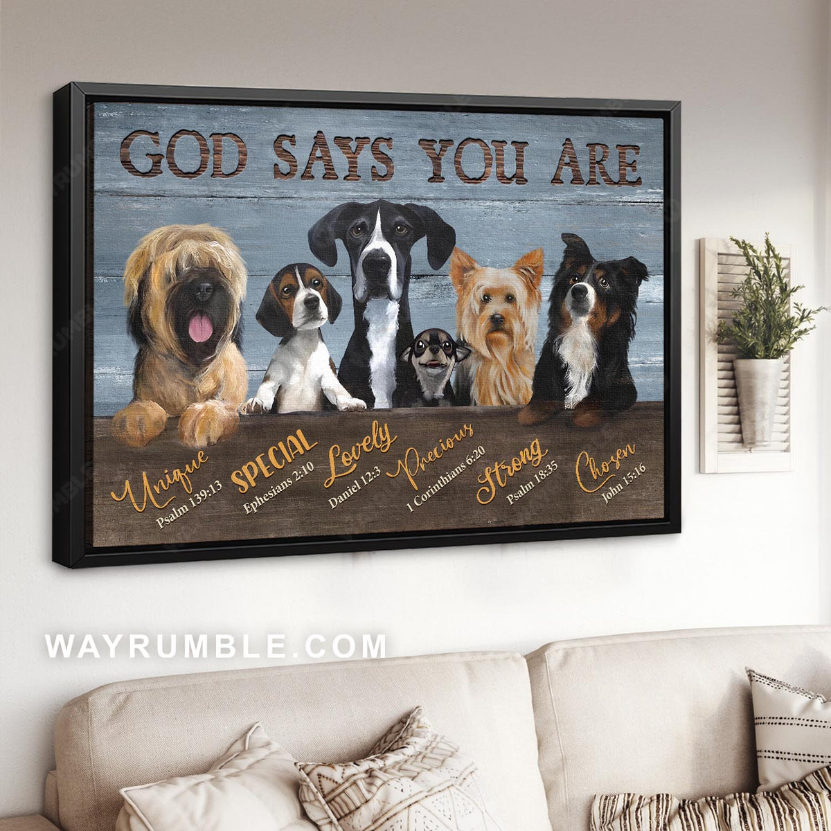 Cute dogs, Abstract pet drawing, Dog lover, Bible verses, God says you are - Jesus Landscape Canvas Prints, Home Decor Wall Art