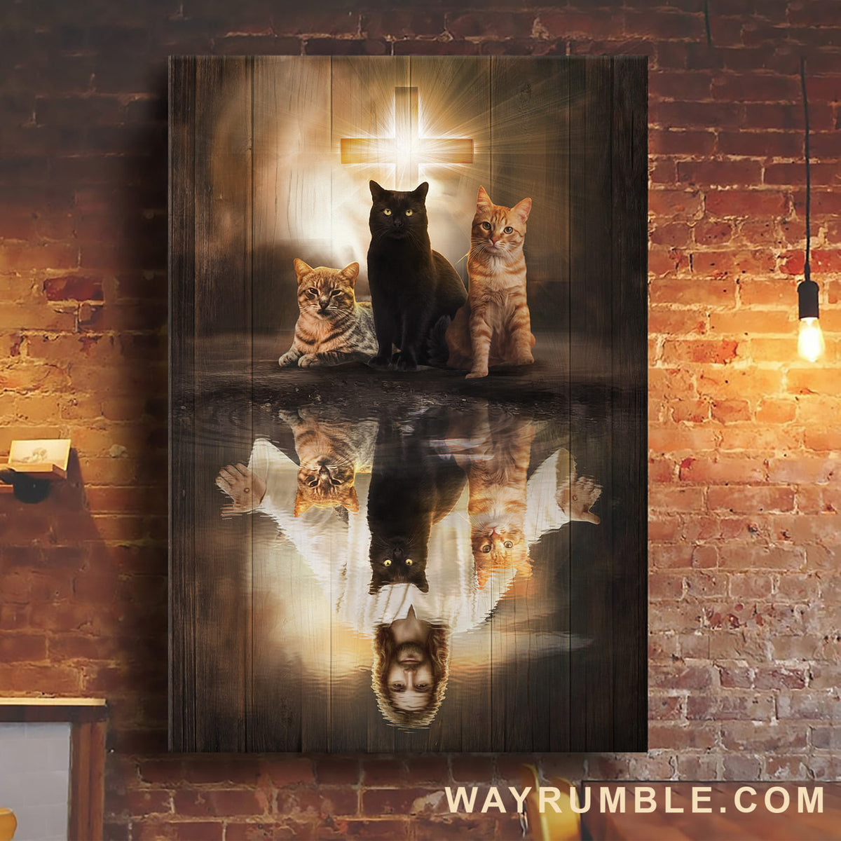 Jesus and lovely cats - Jesus Portrait Canvas Print - Wall Art