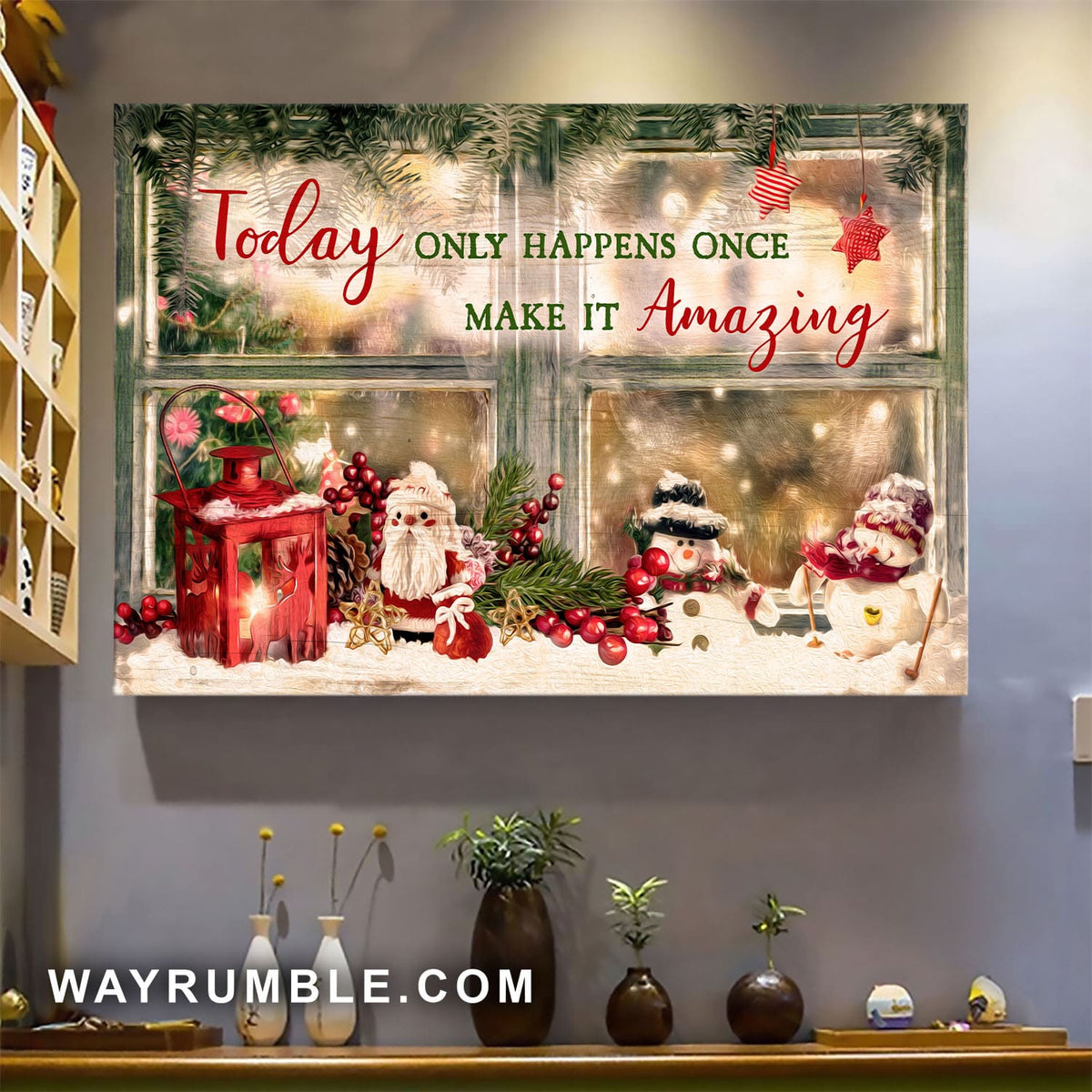 Christmas decoration, Snow man, Today only happens once, make it amazing - Jesus Landscape Canvas Prints, Wall Art