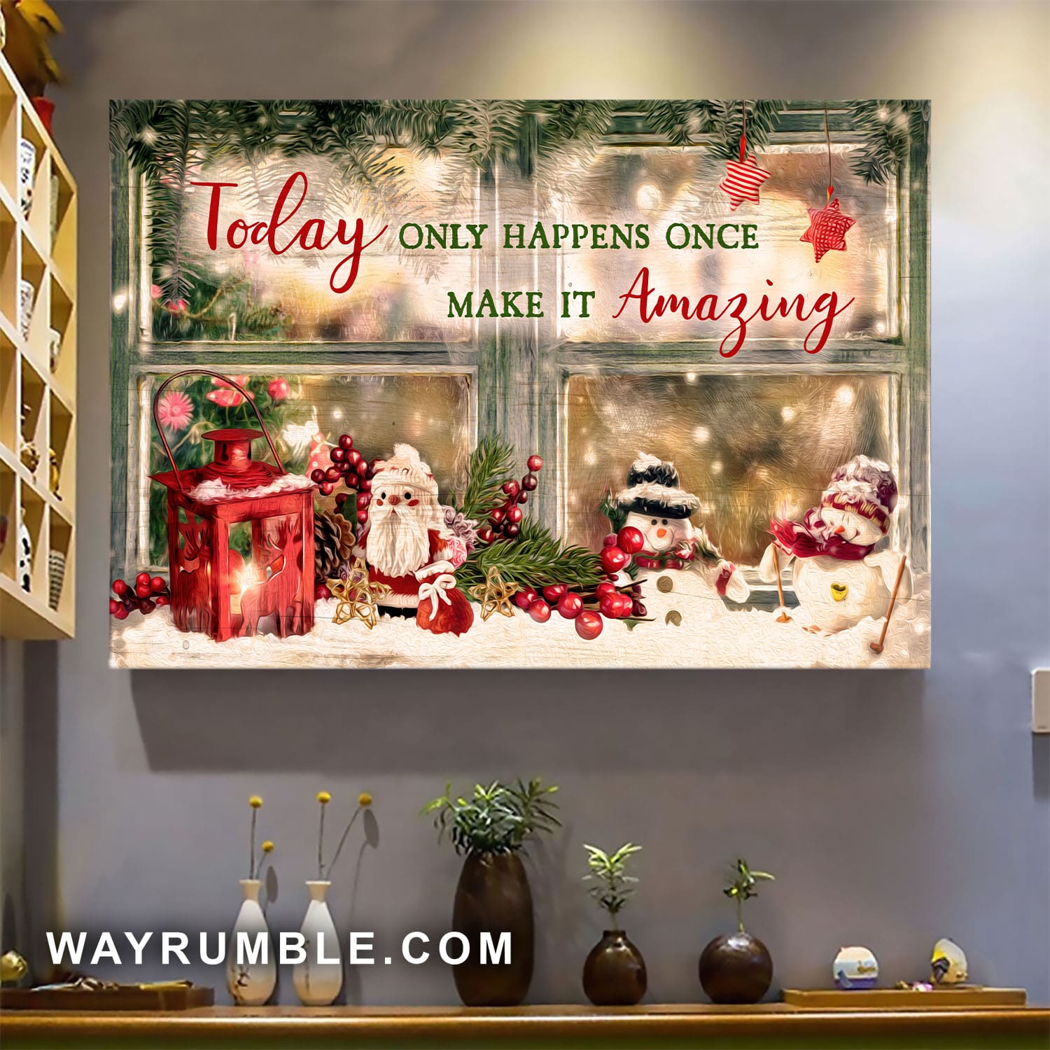 Christmas decoration, Snow man, Today only happens once, make it amazing - Jesus Landscape Canvas Prints, Wall Art