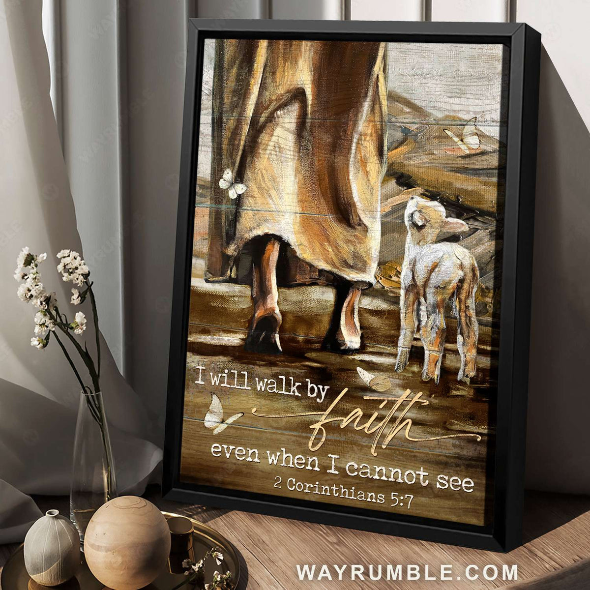 Lamb of God, Step by step, Jesus calls, I will walk by faith - Jesus Portrait Canvas Prints, Christian Wall Art