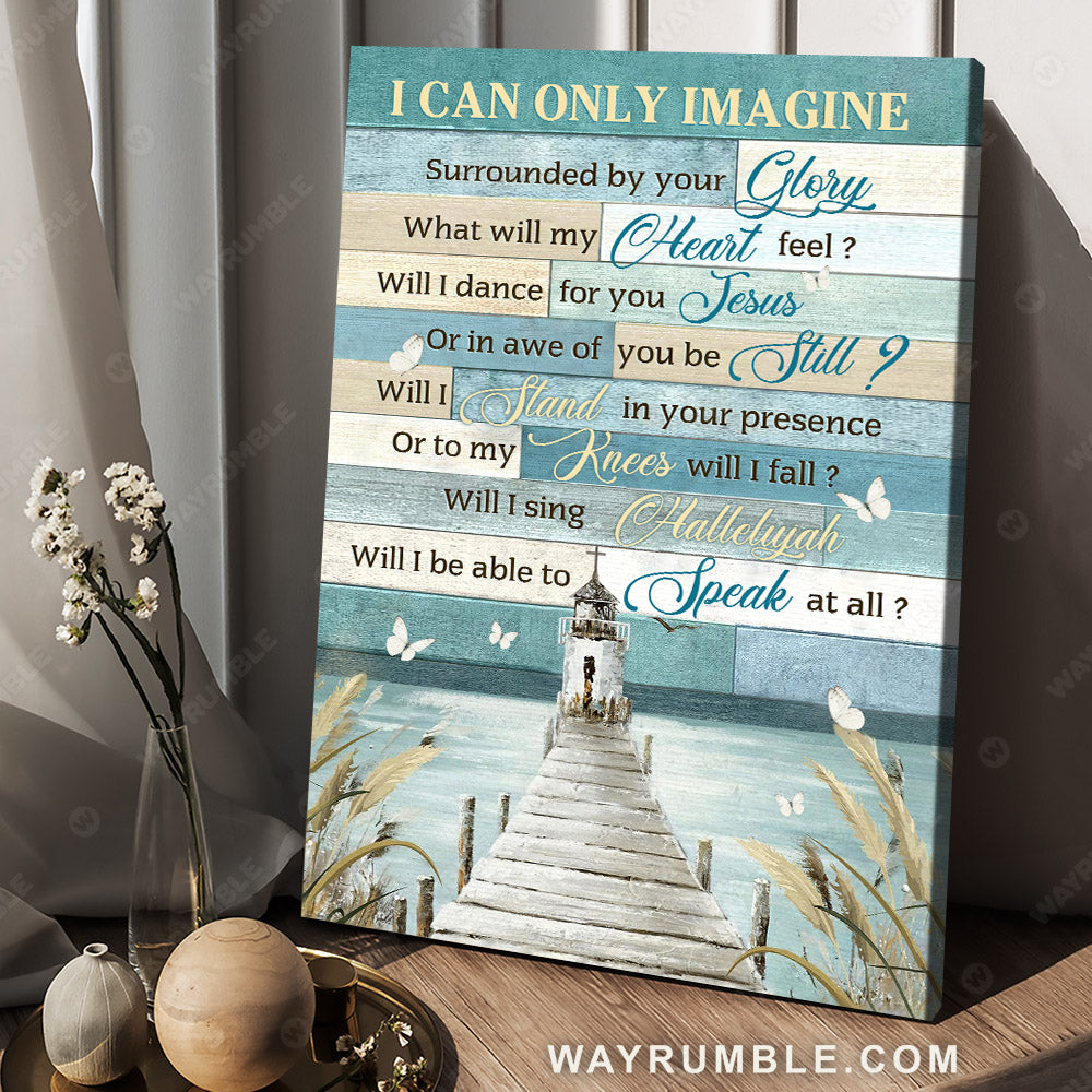 Church painting, By the river, I can only imagine - Jesus Portrait Canvas Prints, Wall Art