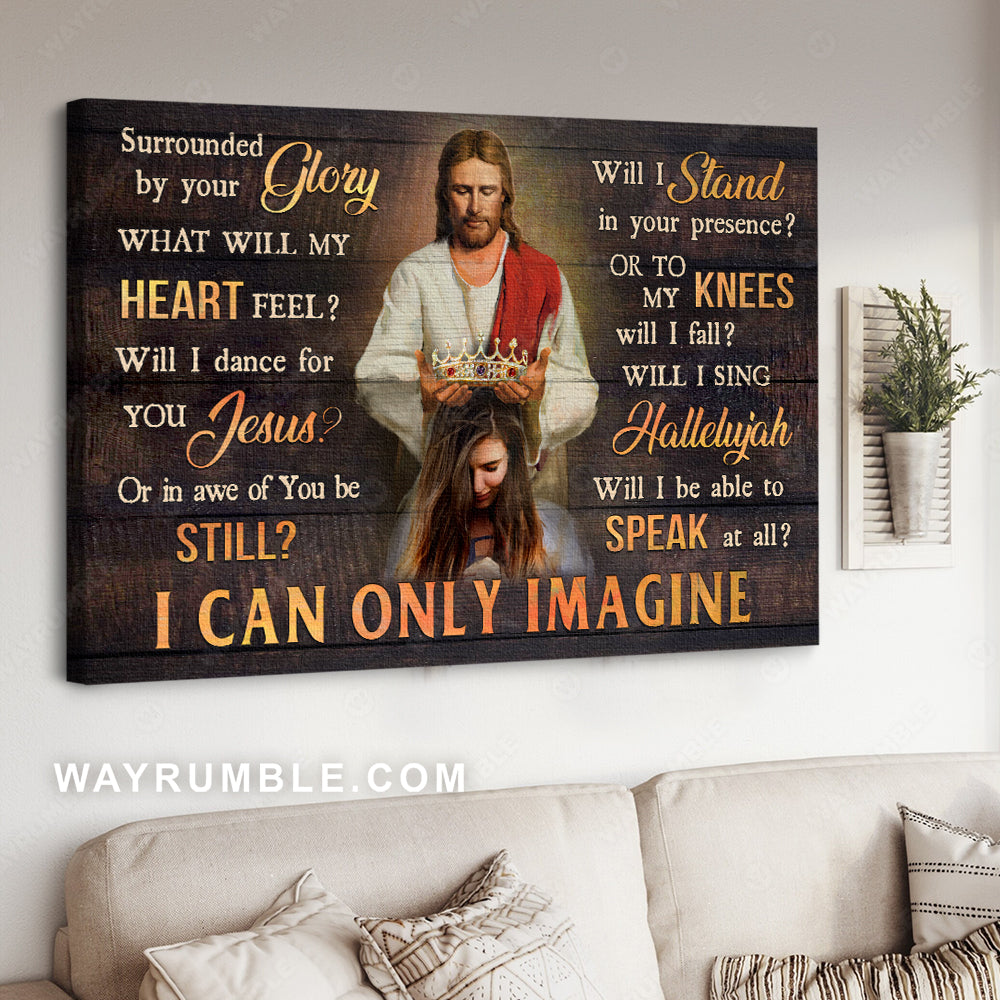 Abstract Jesus painting, Queen crown, Religious song, I can only imagine - Jesus Landscape Canvas Prints, Christian Wall Art