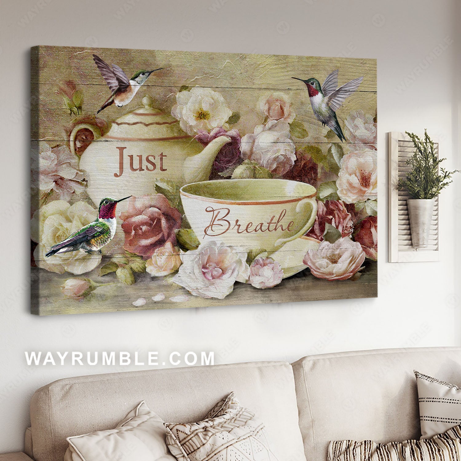 Just breathe Canvas Collection Tagged tea pot - Wayrumble