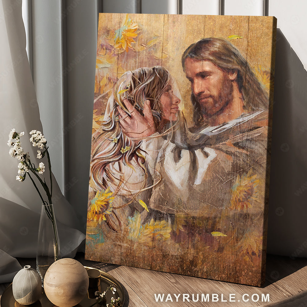Christ the redeemer, Jesus the savior, Beautiful lady, The healing touch of Jesus - Jesus Portrait Canvas Prints, Christian Wall Art