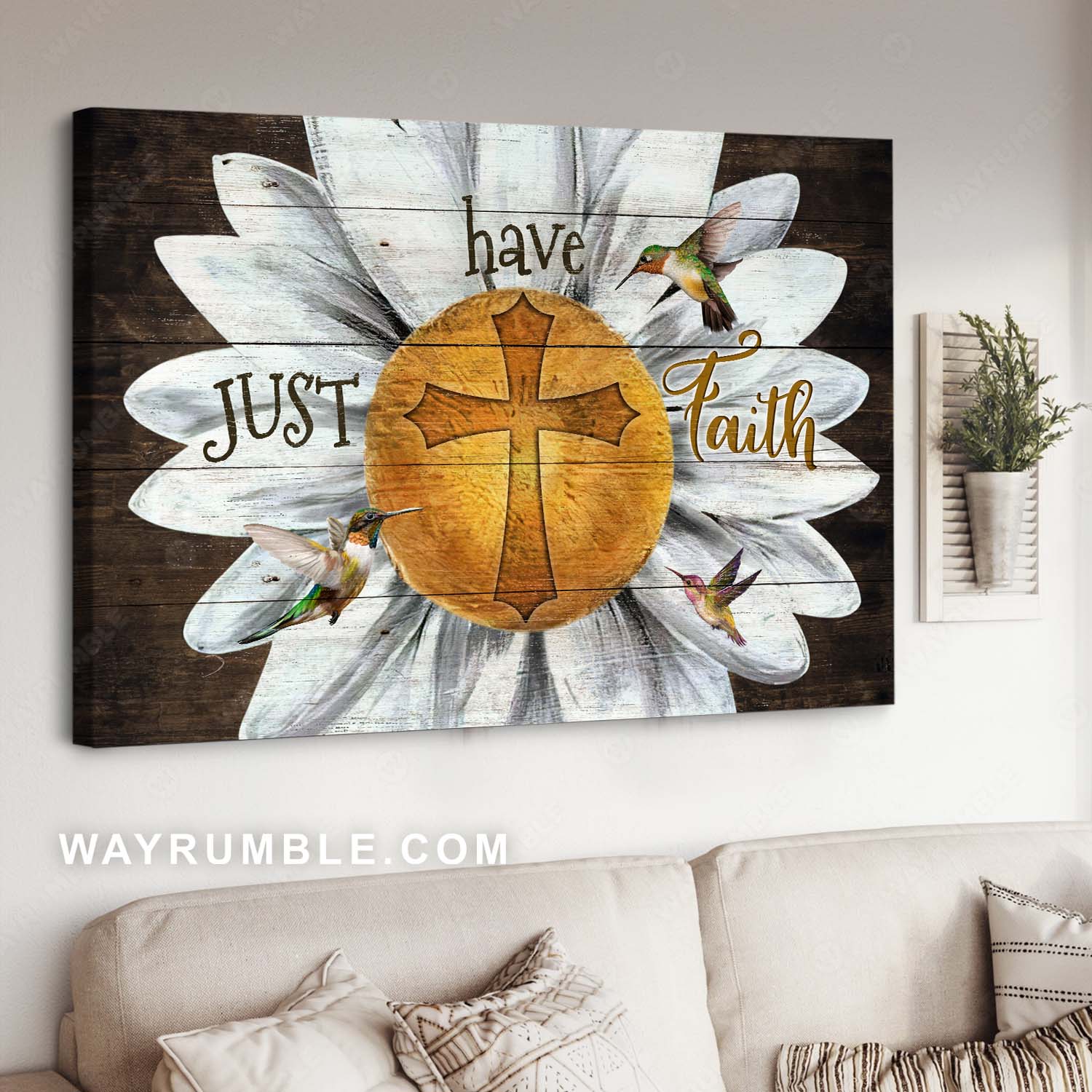 Daisy painting, Watercolor hummingbird, Abstract cross, Just have faith - Jesus Landscape Canvas Prints, Home Decor Wall Art