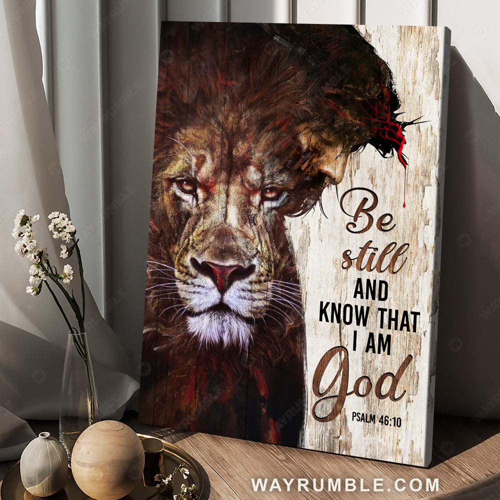 Awesome lion head, Lion of Judah, Jesus Christ, Be still and know that I am God - Jesus Portrait Canvas Prints, Christian Wall Art