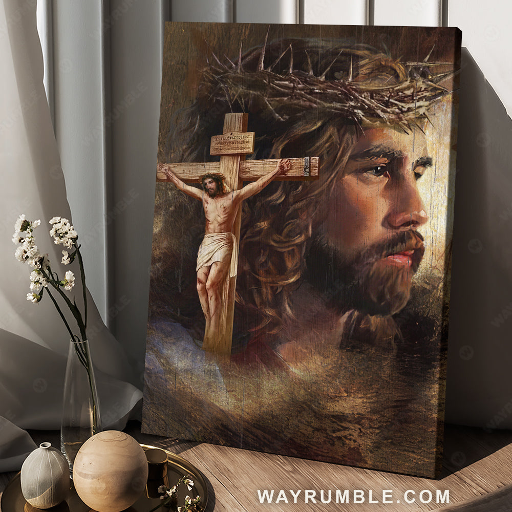 Crucifixion of Jesus, Jesus painting, Crown of thorns, Christ the redeemer - Jesus Portrait Canvas Prints, Christian Wall Art