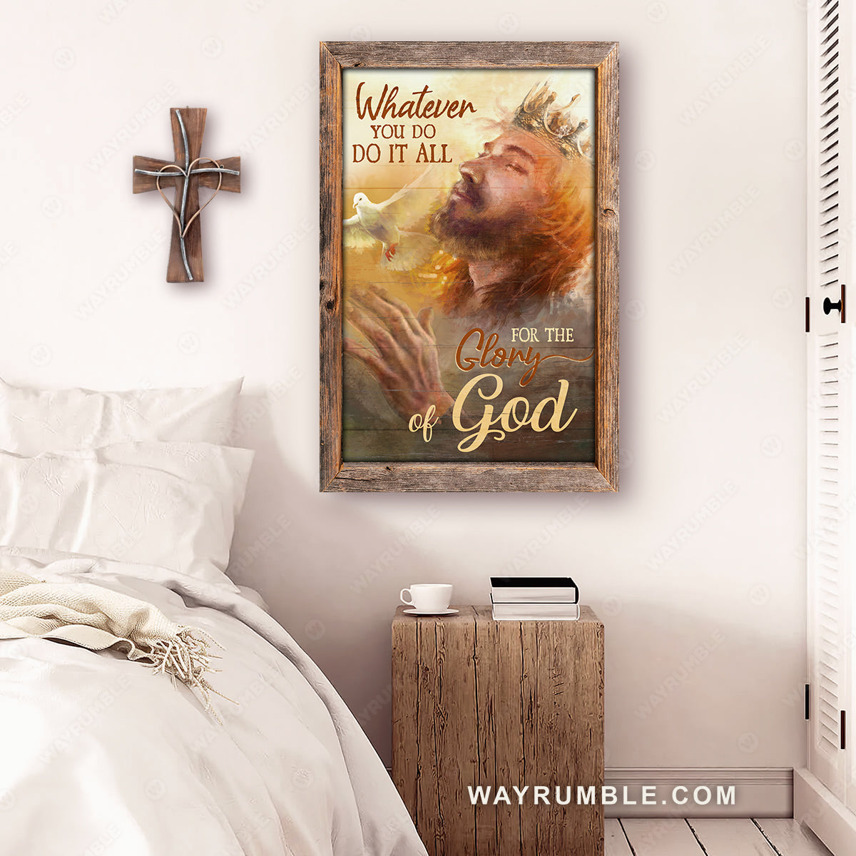 Jesus painting, Holy spirit dove, Inspiration quote, Do it all for the glory of God - Jesus Portrait Canvas Prints, Christian Wall Art