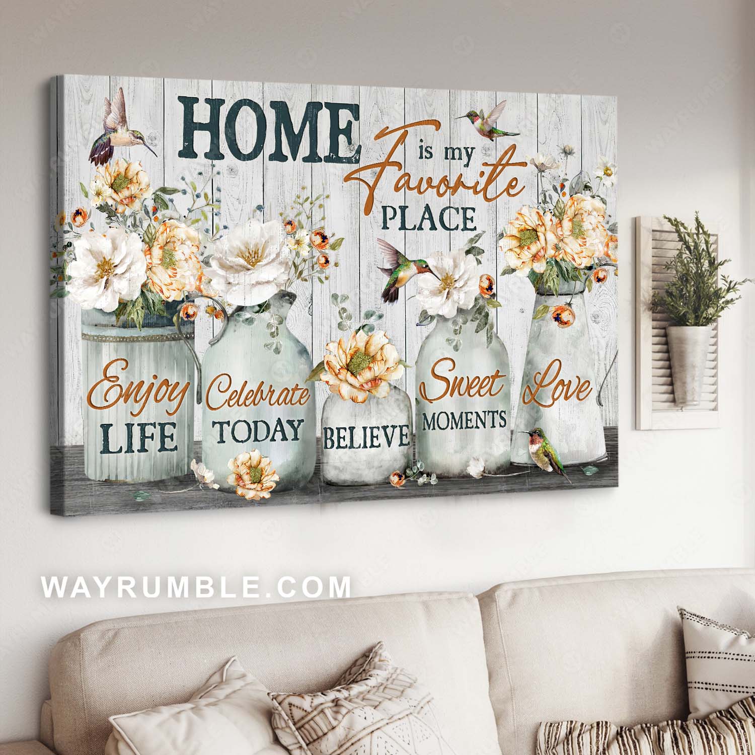 Hummingbird painting, Watercolor flower, Sweet home, Home is my favorite place - Jesus Landscape Canvas Prints, Home Decor Wall Art