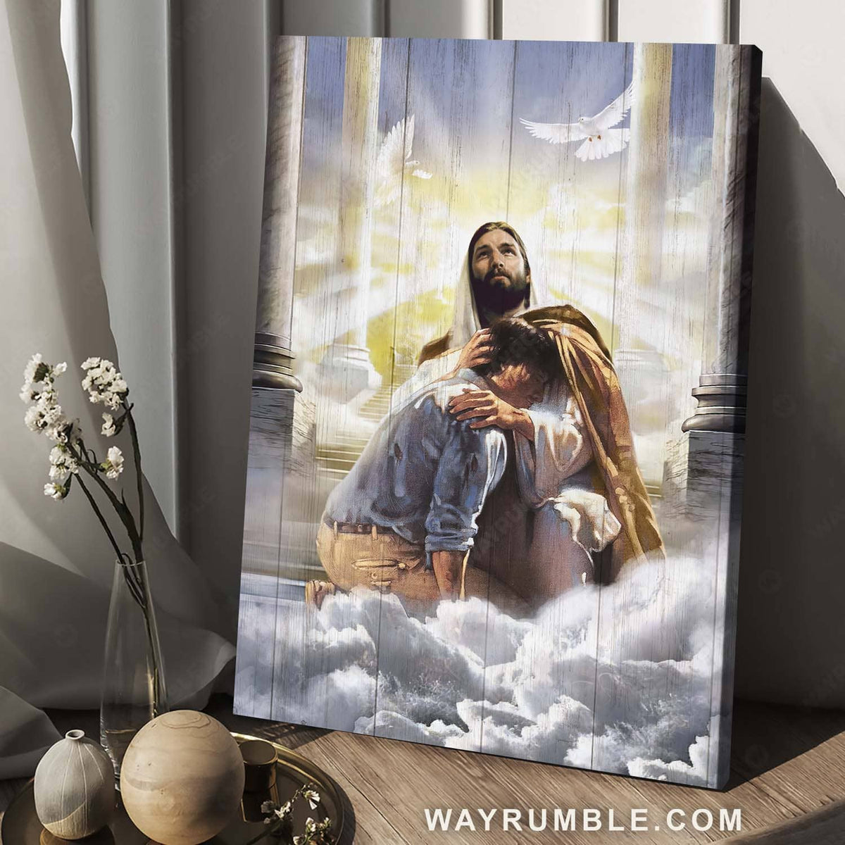 Beautiful heaven, Jesus painting, Holy spirit dove, Inspirational art, Welcome home - Jesus Landscape Canvas Prints, Christian Wall Art