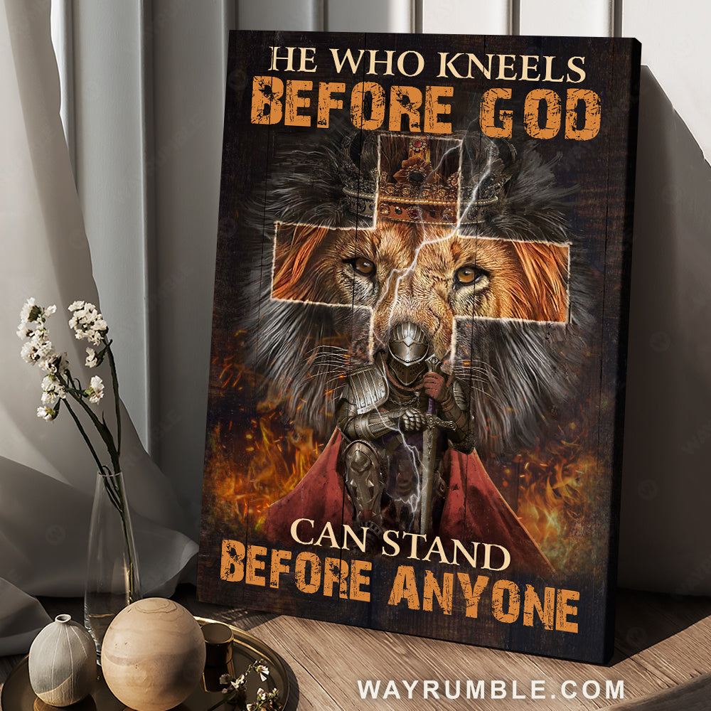 Warrior of Christ, Lion of Judah, He who kneels before God - Jesus Portrait Canvas Prints, Christian Wall Art