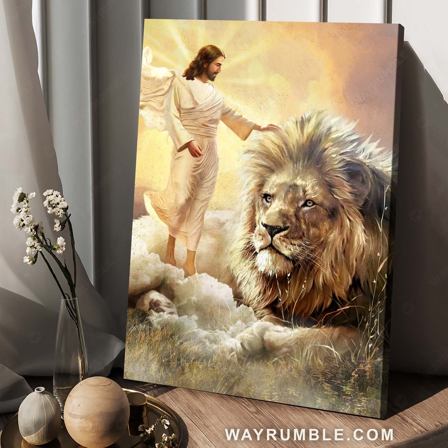 Beautiful heaven, Jesus painting, Lion of Judah, Amazing reflection - Jesus Portrait Canvas Prints, Christian Wall Art