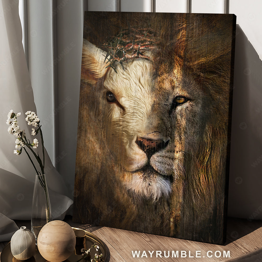 Abstract art, Lamb of God, Lion of Judah, Perfect aspects of Jesus Christ - Jesus Portrait Canvas Prints, Christian Wall Art