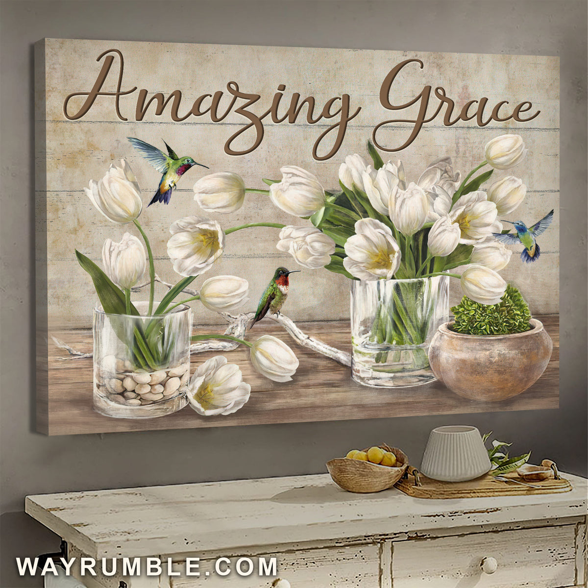 White tulip, Still art, Amazing grace - Jesus Landscape Canvas Prints, Wall Art
