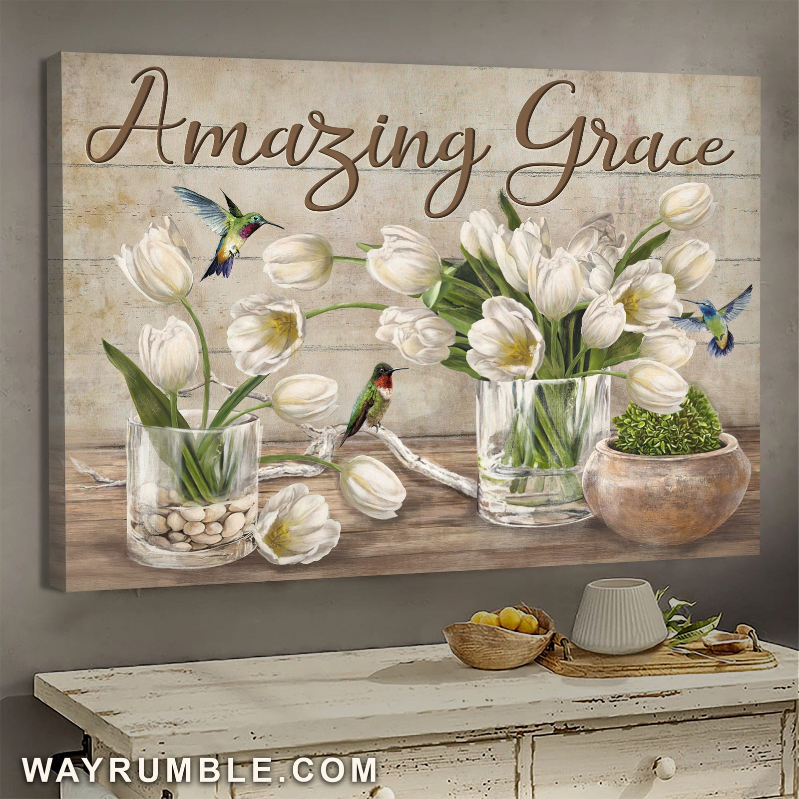 White tulip, Still art, Amazing grace - Jesus Landscape Canvas Prints, Wall Art