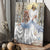 Beautiful lady, Snowy forest, Blue butterfly, Amazing Jesus painting - Jesus Portrait Canvas Prints, Christian Wall Art