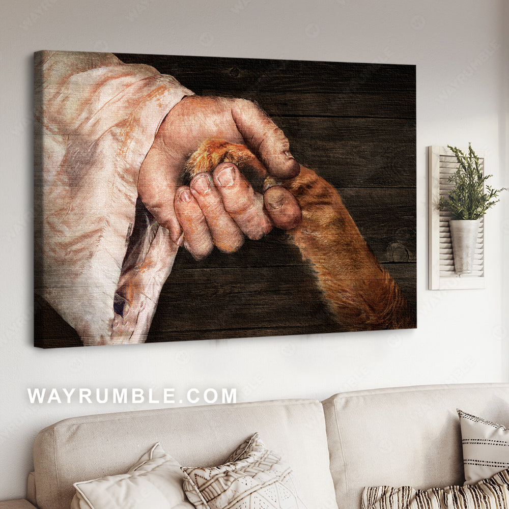 Abstract art, Jesus hand, Gifts for dog lovers, Take my hand - Jesus Landscape Canvas Prints, Christian Wall Art