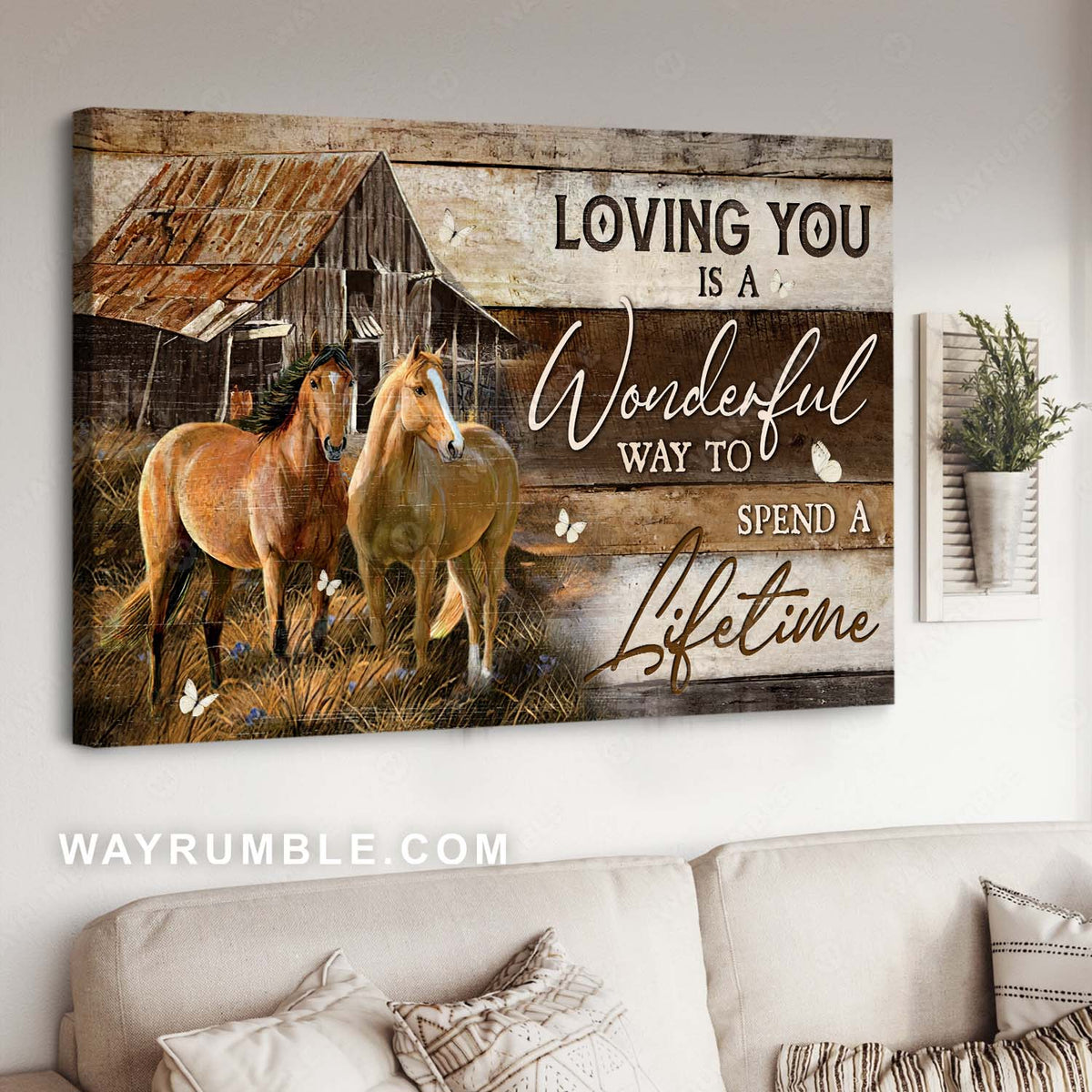 Horse painting, Couple goals, Rustic farmhouse, Loving you is a wonderful way - Jesus Landscape Canvas Prints, Home Decor Wall Art