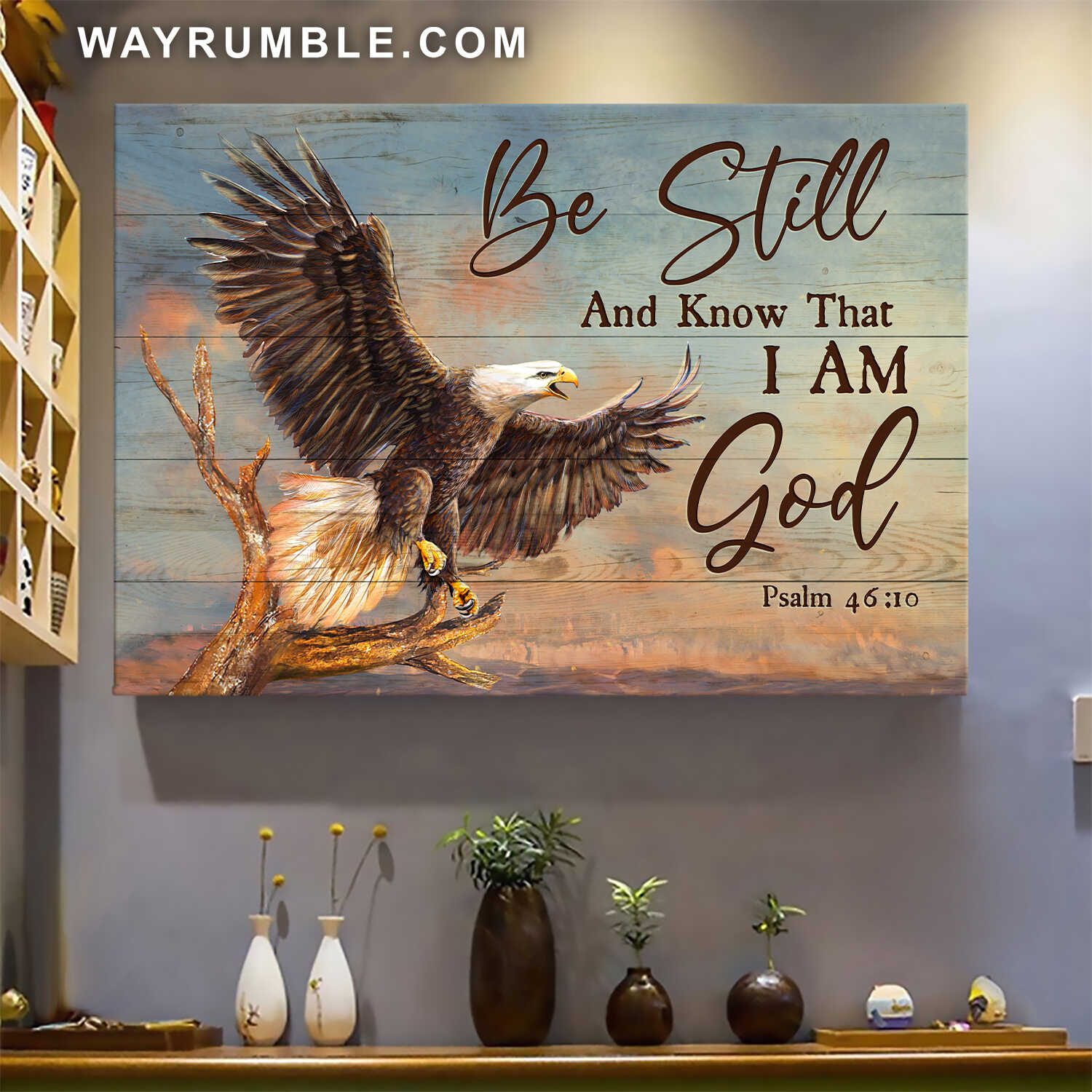 Awesome Eagle, Be still and know that I am God - Jesus Landscape Canvas Prints, Wall Art