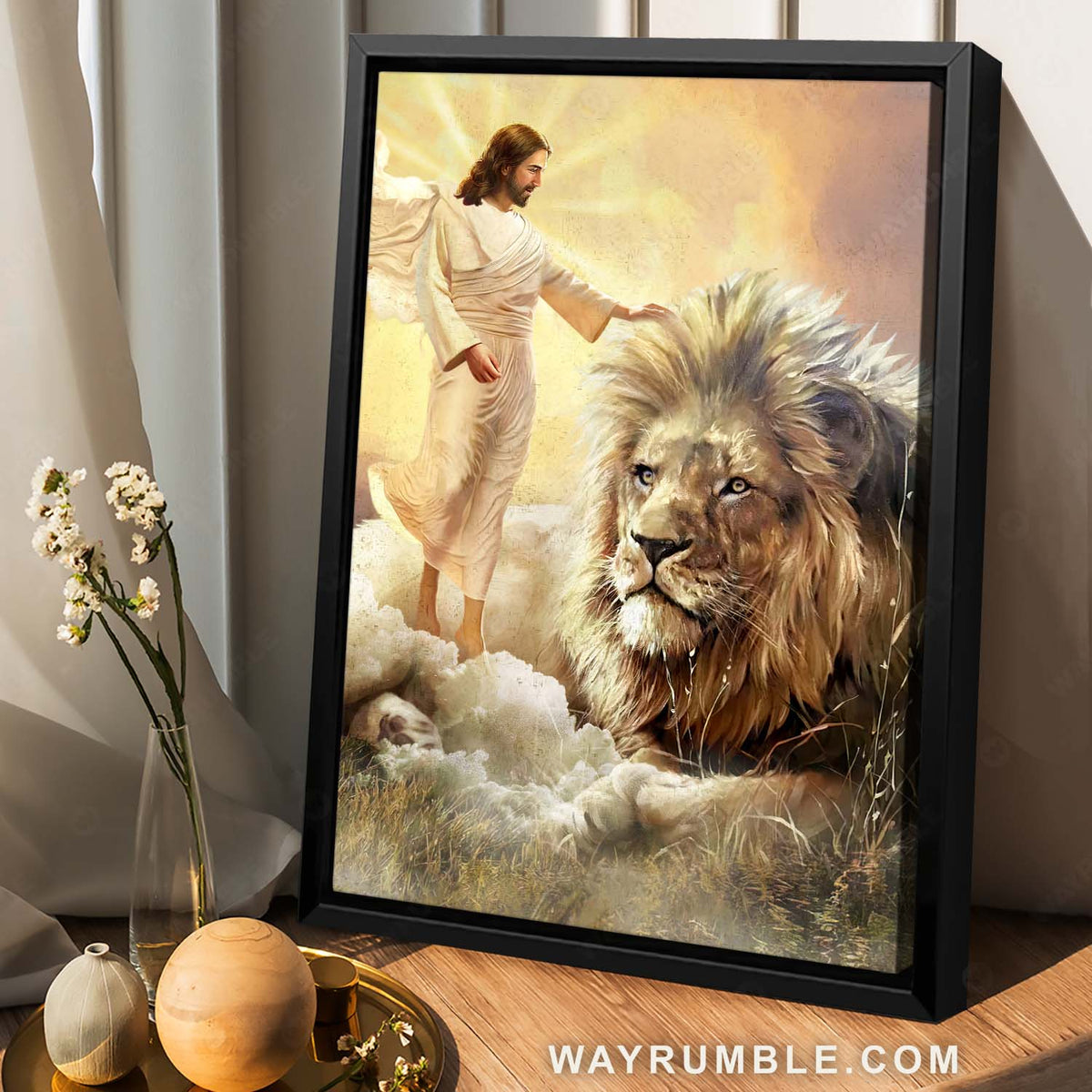 Beautiful heaven, Jesus painting, Lion of Judah, Amazing reflection - Jesus Portrait Canvas Prints, Christian Wall Art