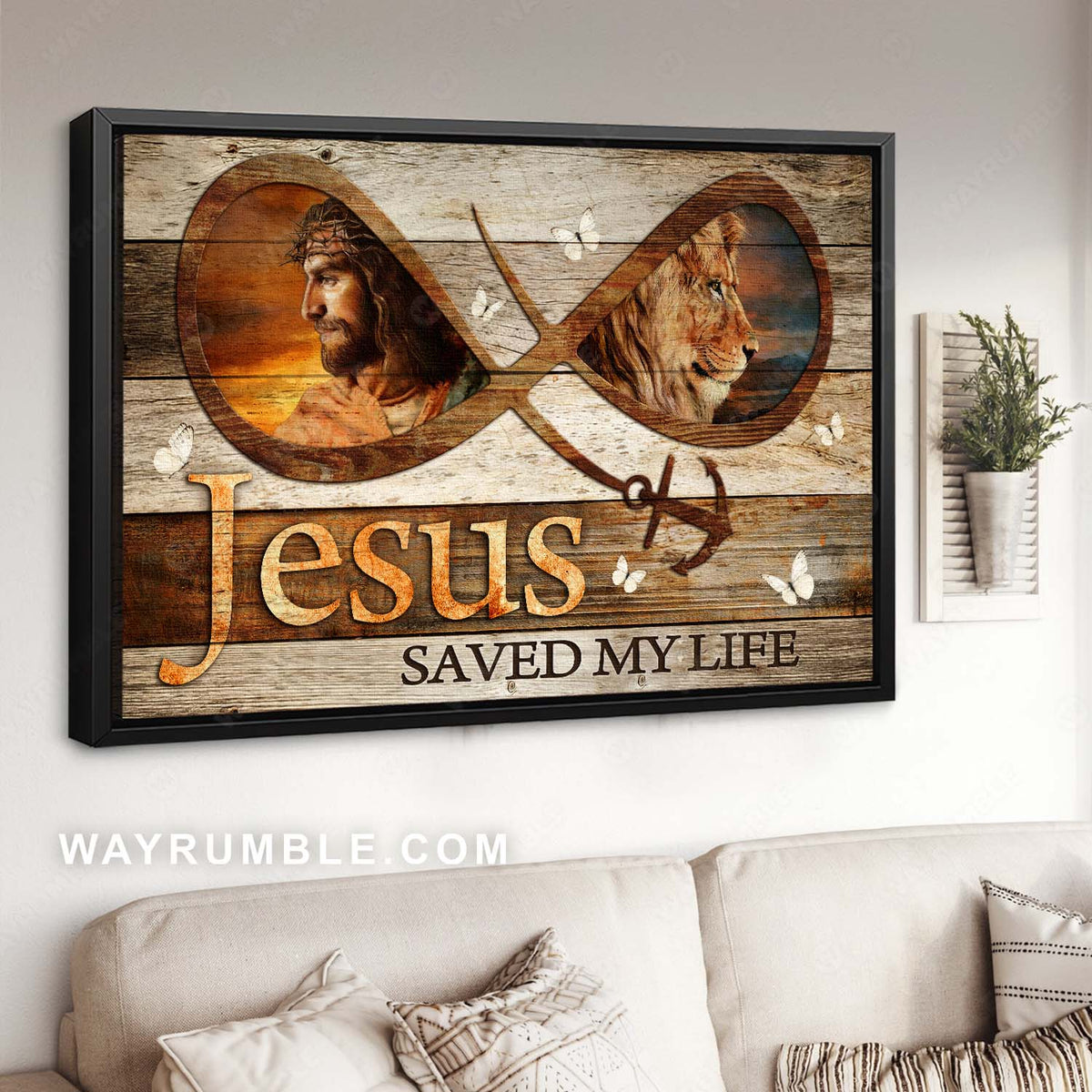 Anchor drawing, Lion of Judah, Jesus painting, Jesus saved my life - Jesus Landscape Canvas Prints, Christian Wall Art