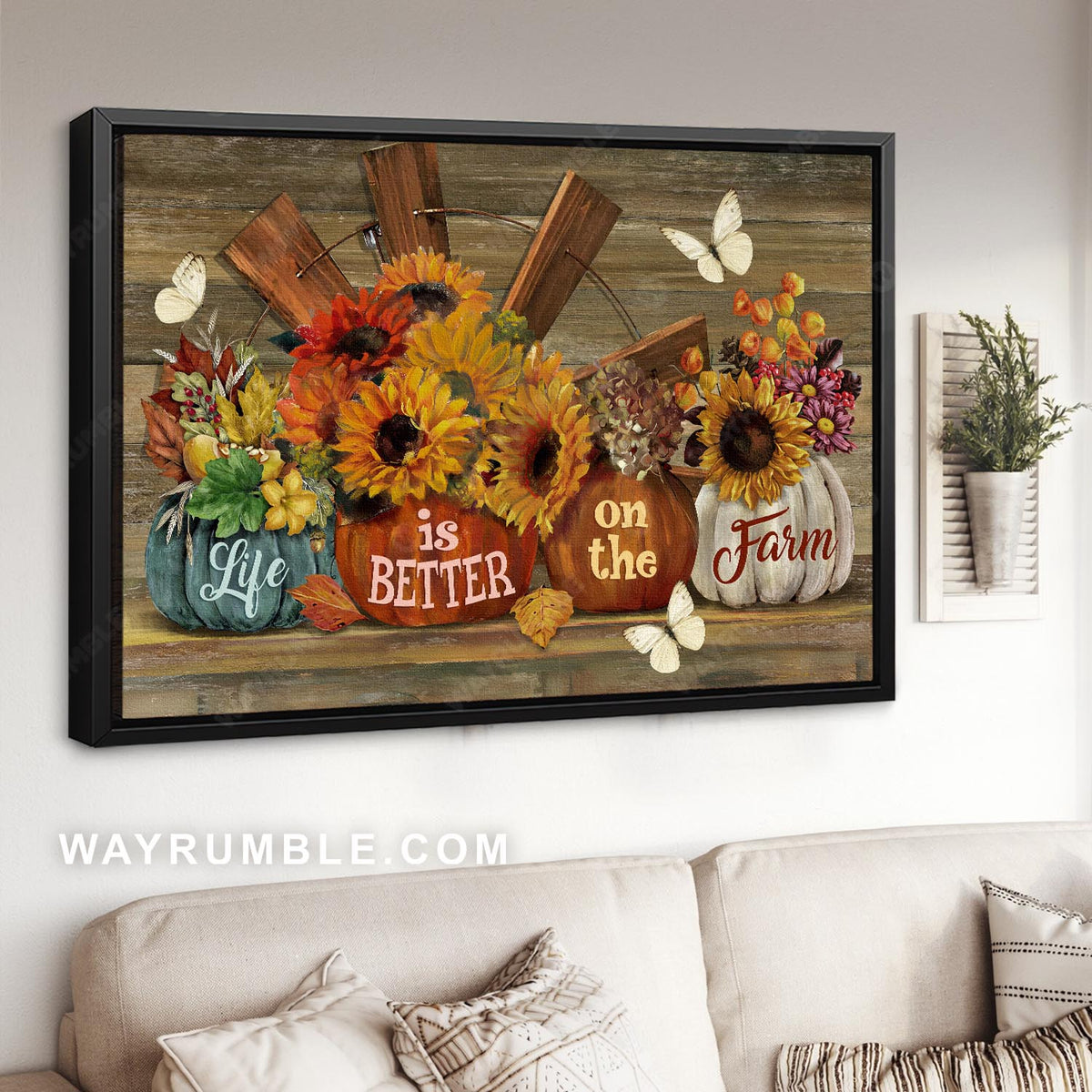 Stunning sunflower, Pumpkin painting, Rustic farmhouse, Life is better on the farm - Jesus Landscape Canvas Prints, Home Decor Wall Art