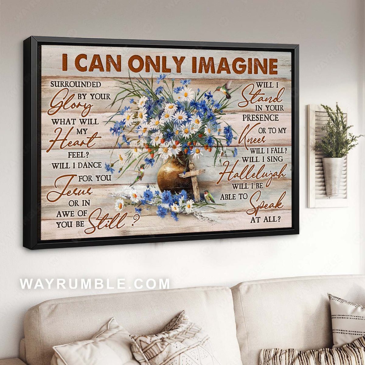 Daisy flower, Hummingbird drawing, Wooden cross, I can only imagine - Jesus Landscape Canvas Prints, Home Decor Wall Art