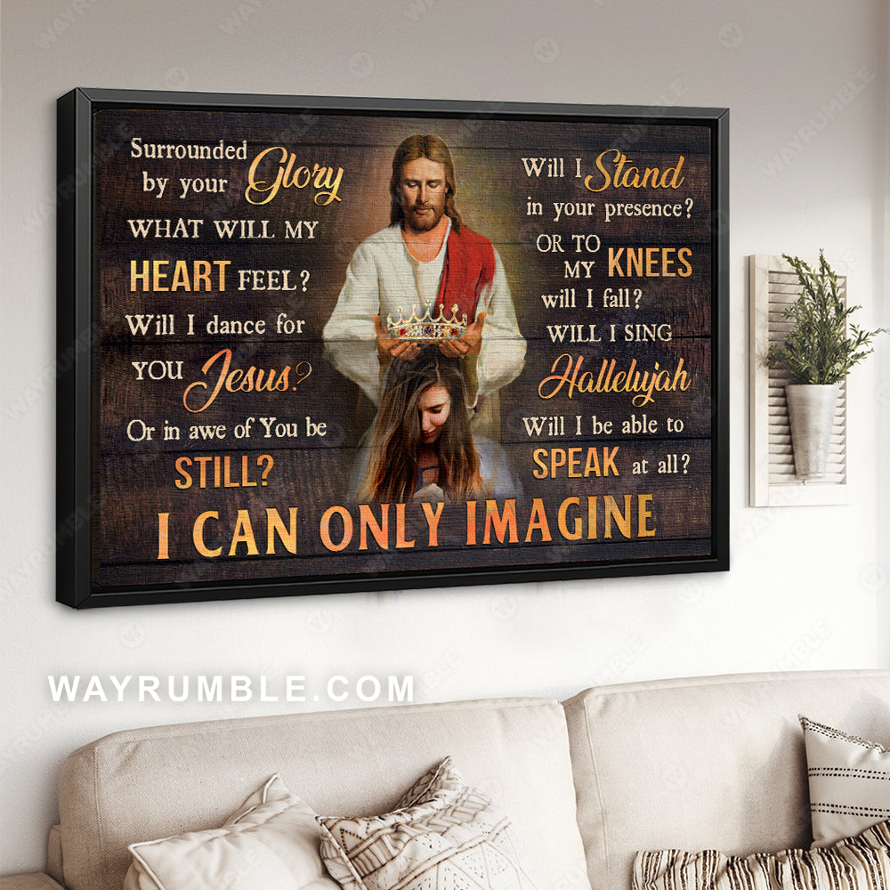 Abstract Jesus painting, Queen crown, Religious song, I can only imagine - Jesus Landscape Canvas Prints, Christian Wall Art