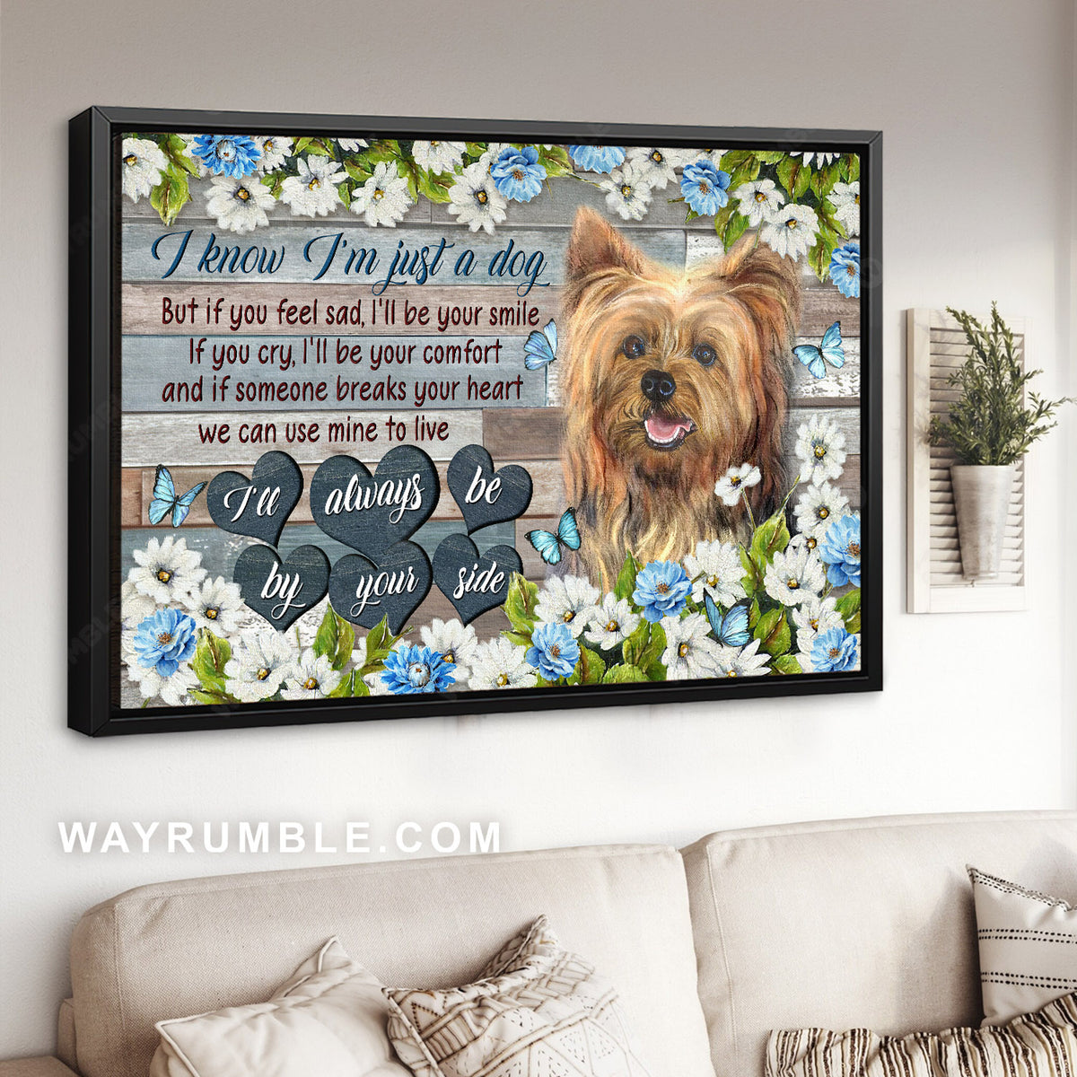 Yorkshire Terrier, Dog lover, Memorial gift, I&#39;ll always be by your side - Jesus Landscape Canvas Prints, Home Decor Wall Art